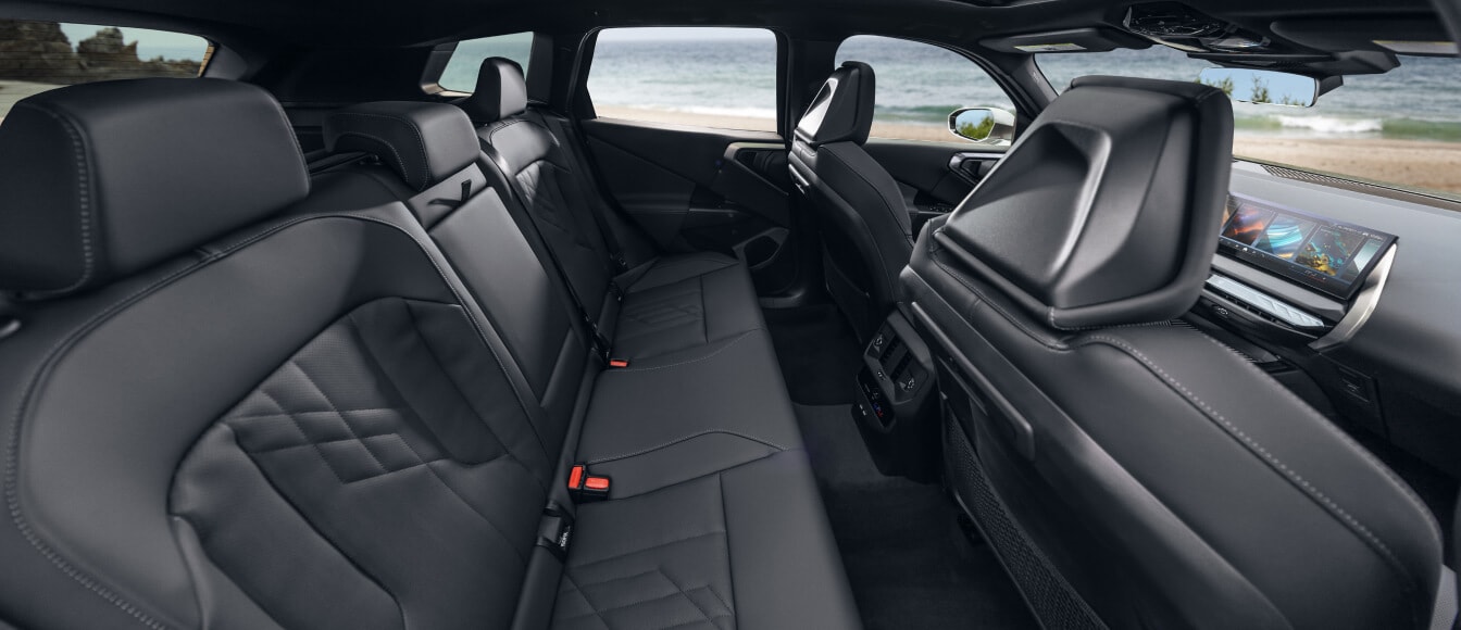 Interior view of the 2025 BMW X3 backseat