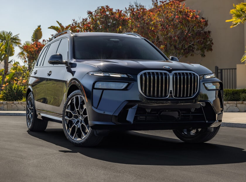 2025 BMW X3 30 xDrive parked in front of snowy New England mountain terrain