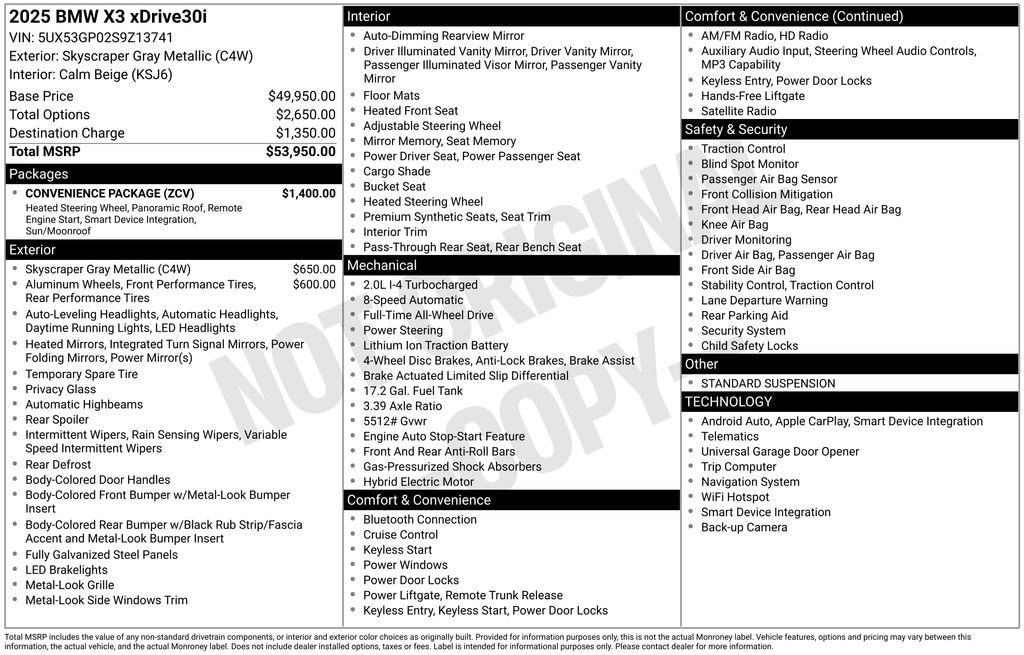 Certified 2025 BMW X3 30 xDrive SUV