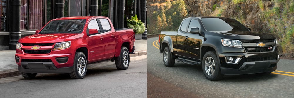 Compare 2019 Chevrolet Colorado Crew Cab Vs Colorado Extended Cab