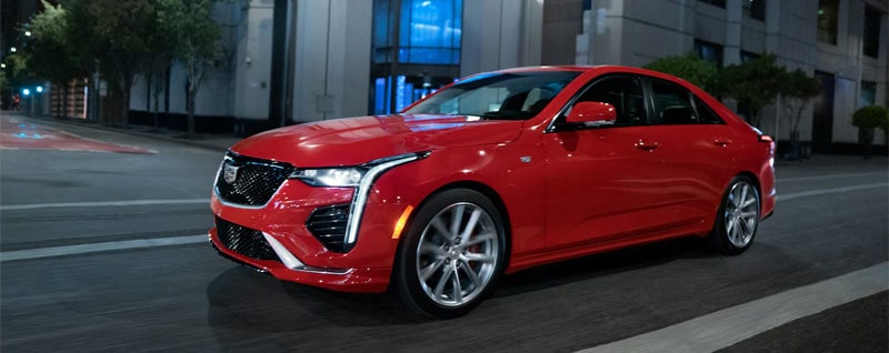 Red 2021 Cadillac CT4 Front Exterior