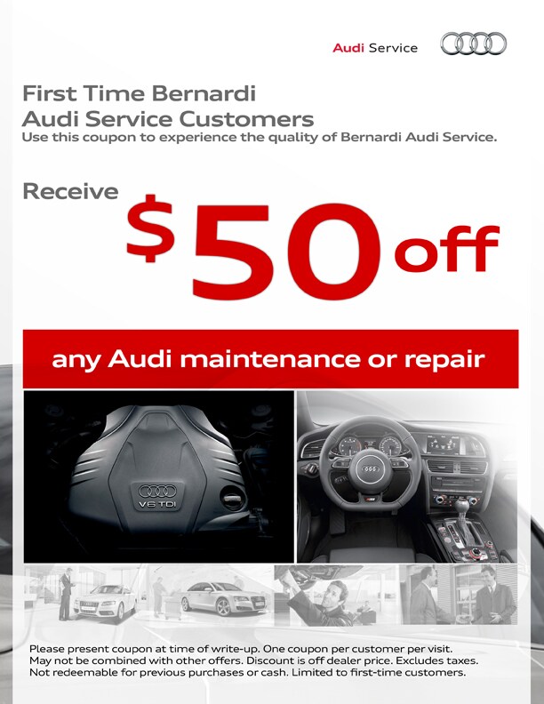 First Time Customer Service Coupons Audi Natick