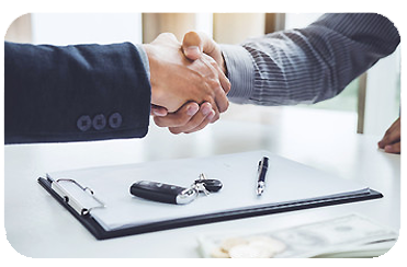 Shaking hands over a contract
