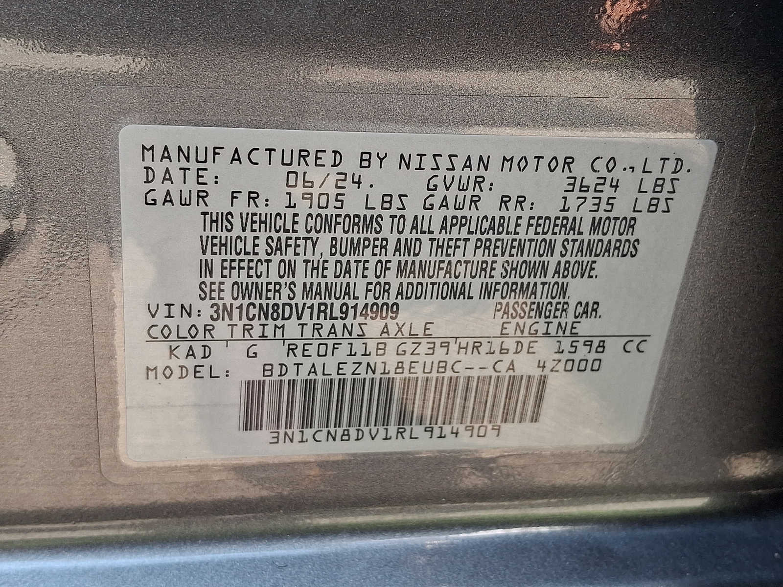 2024 Nissan Versa Sedan S - Photo 26