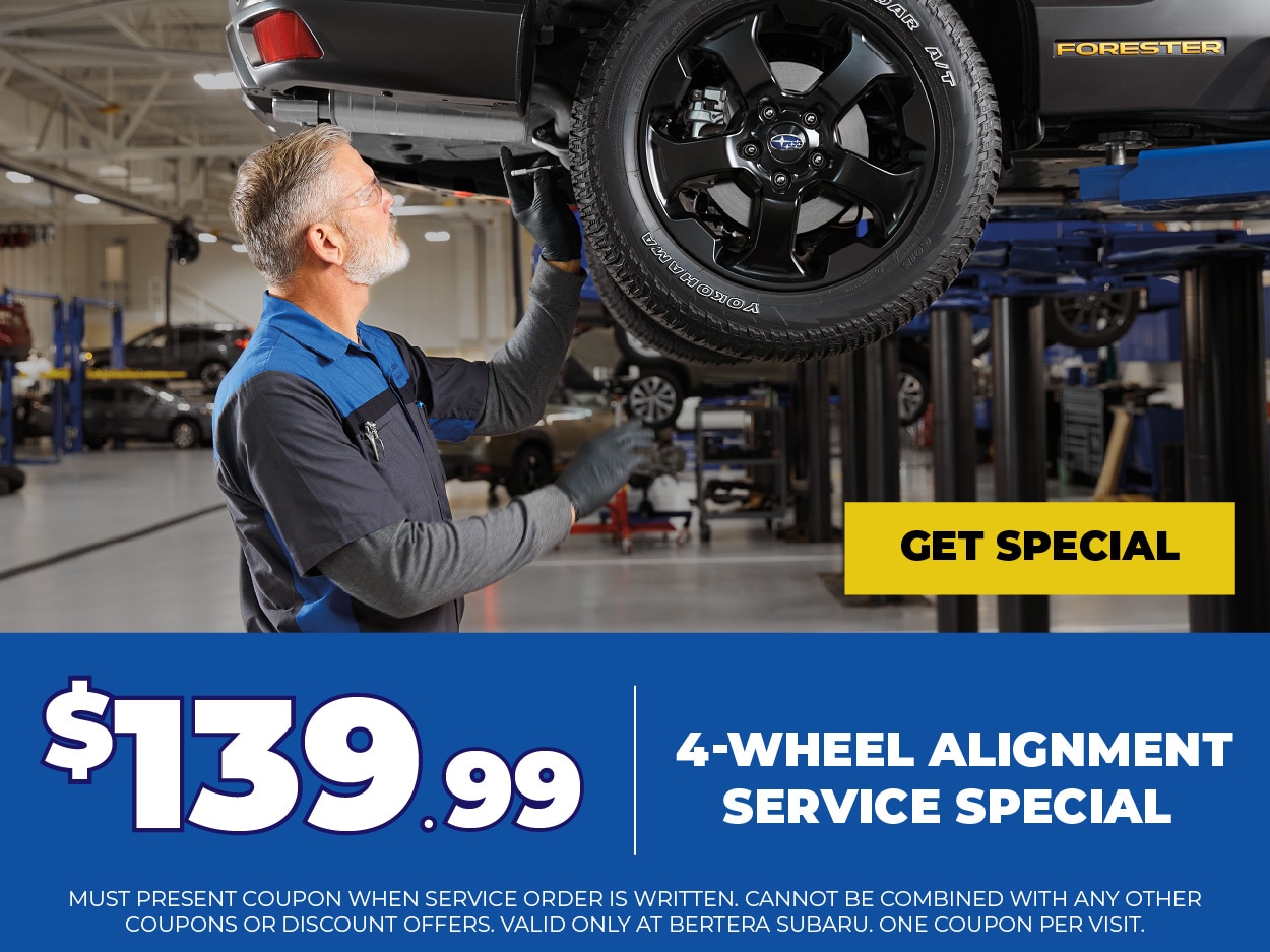 $139.99 off 4-wheel alignment service special