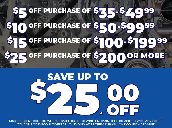 Save up to $25 off service special
