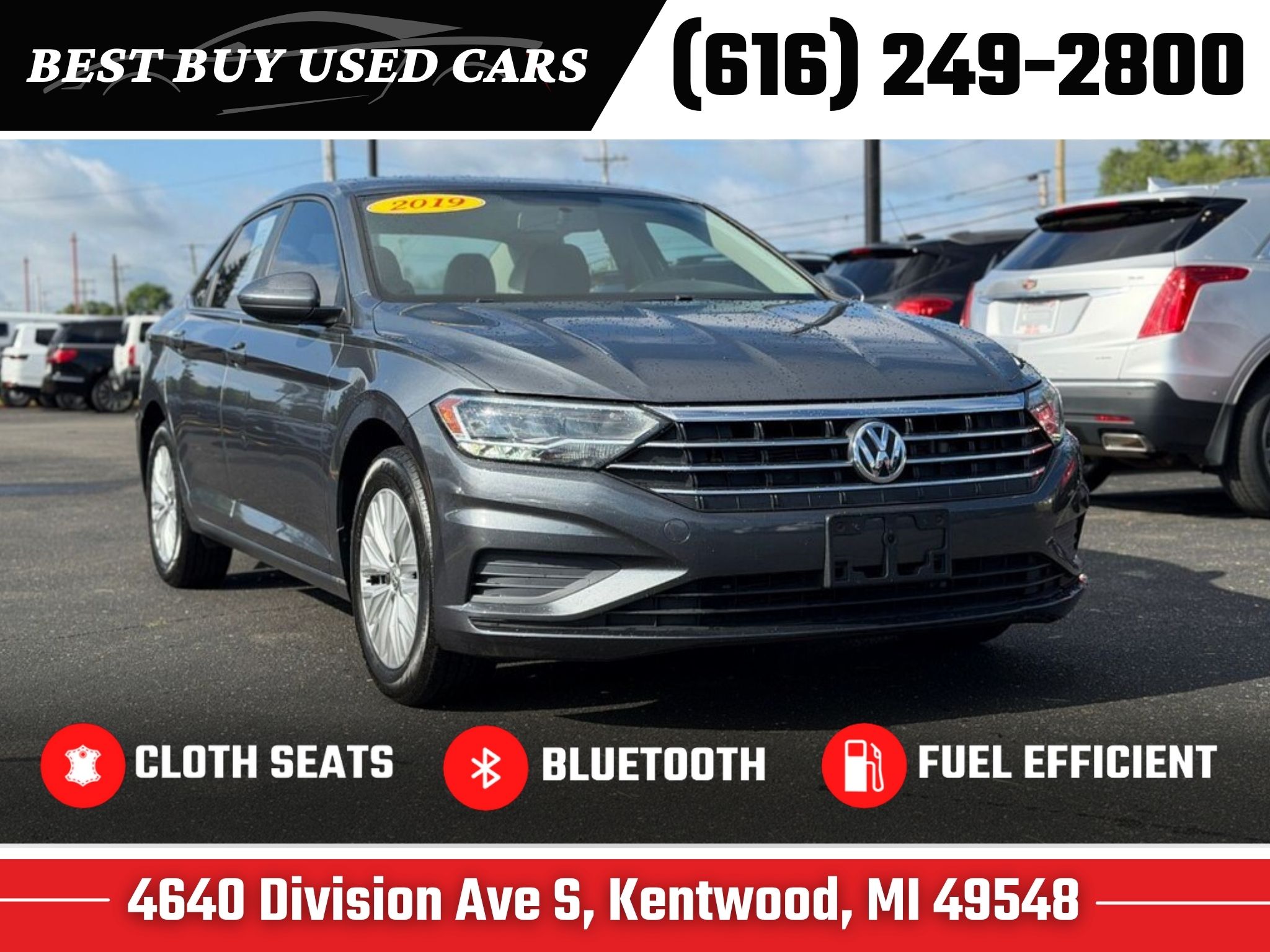 Gray 2019 Volkswagen Jetta SE FWD Sedan Front-Wheel Drive 