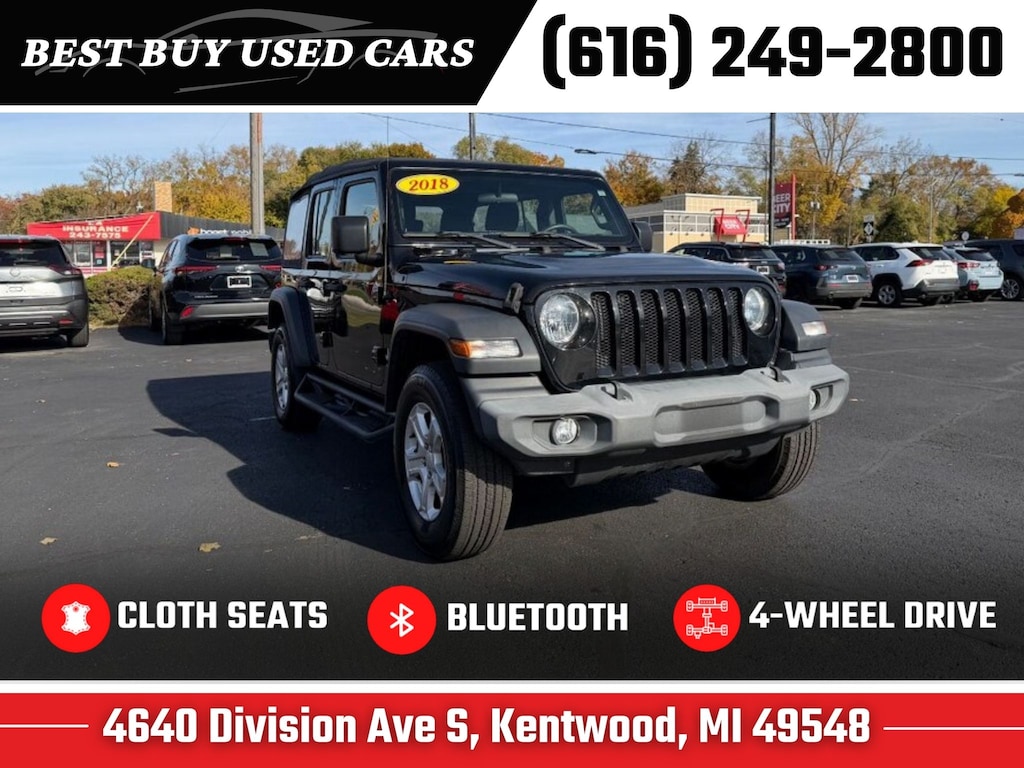 Used 2018 Jeep Wrangler Unlimited Sport 4x4 SUV