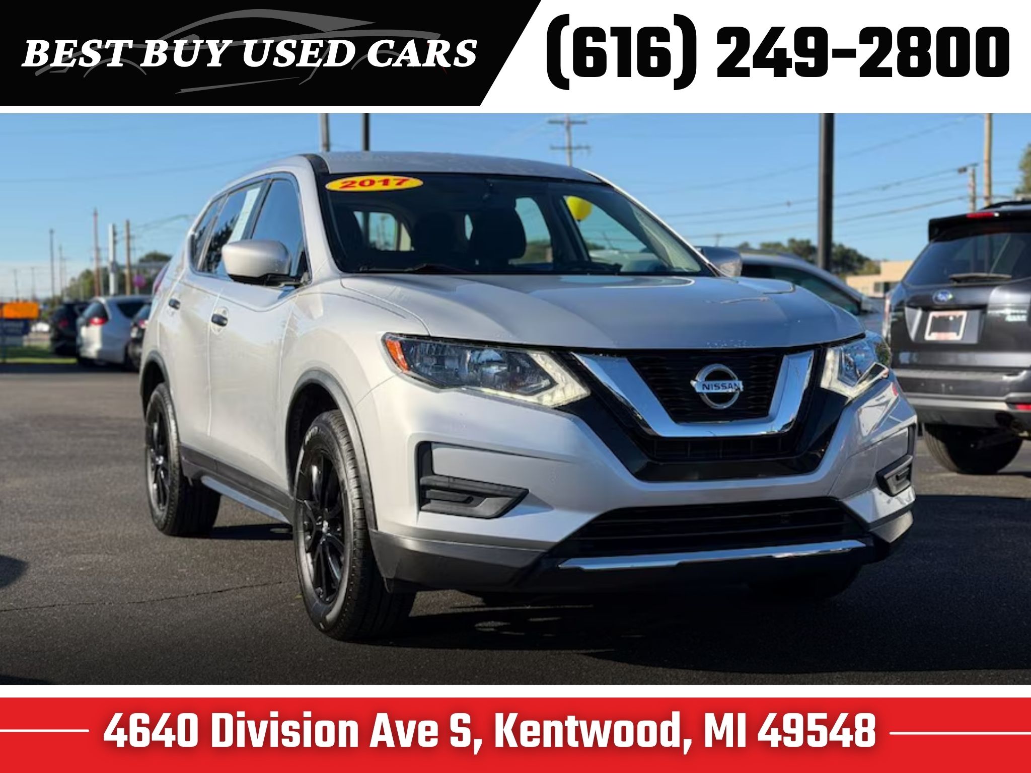 Brilliant Silver 2017 Nissan Rogue SUV / Crossover  