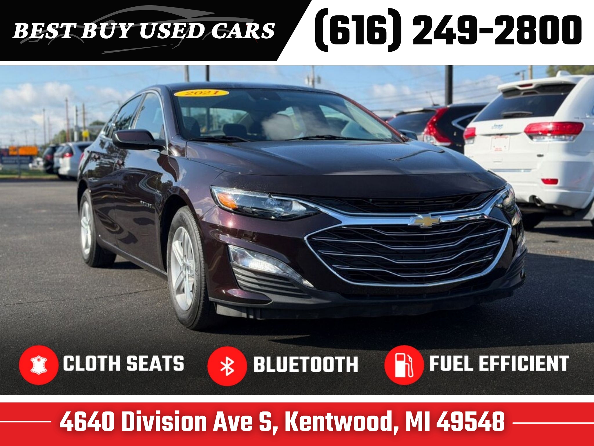 Used 2021 Chevrolet Malibu LS w/1FL Sedan