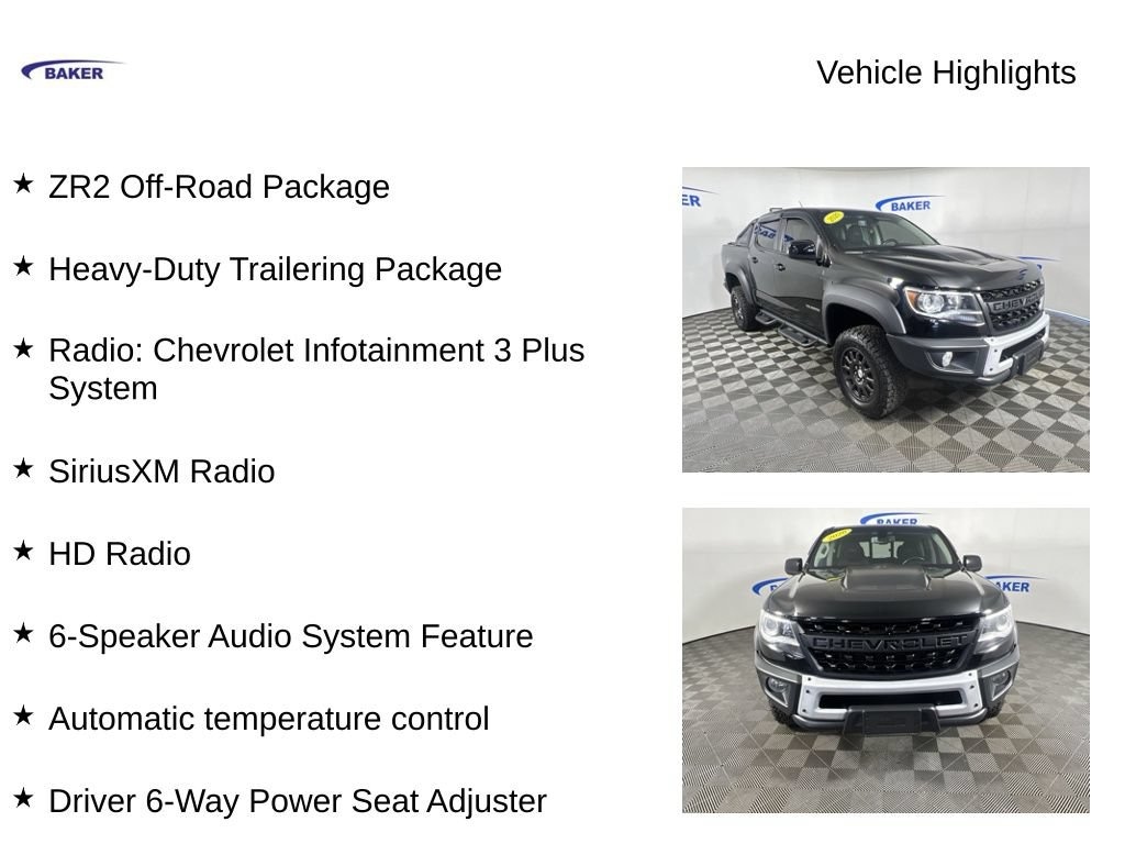 Used 2020 Chevrolet Colorado 4WD ZR2 Truck