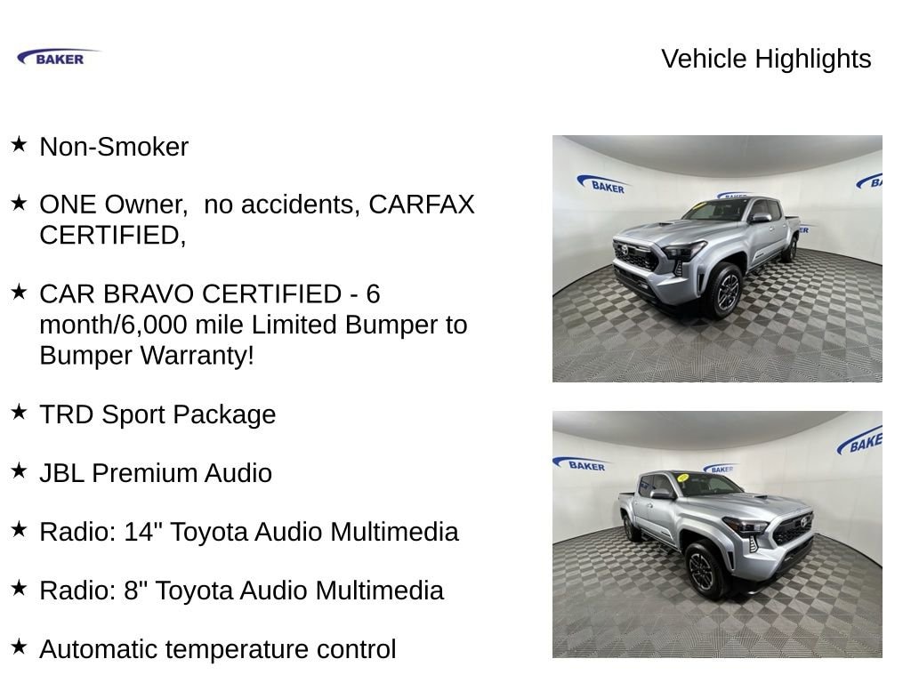 Used 2024 Toyota Tacoma TRD Sport 4WD Truck