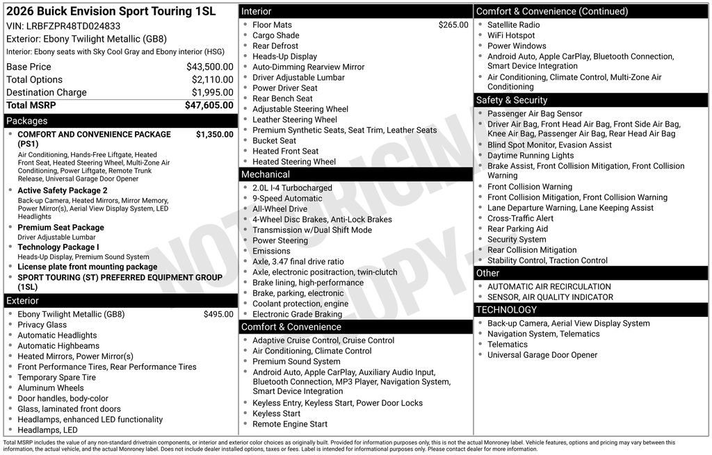 New 2026 Buick Envision Image