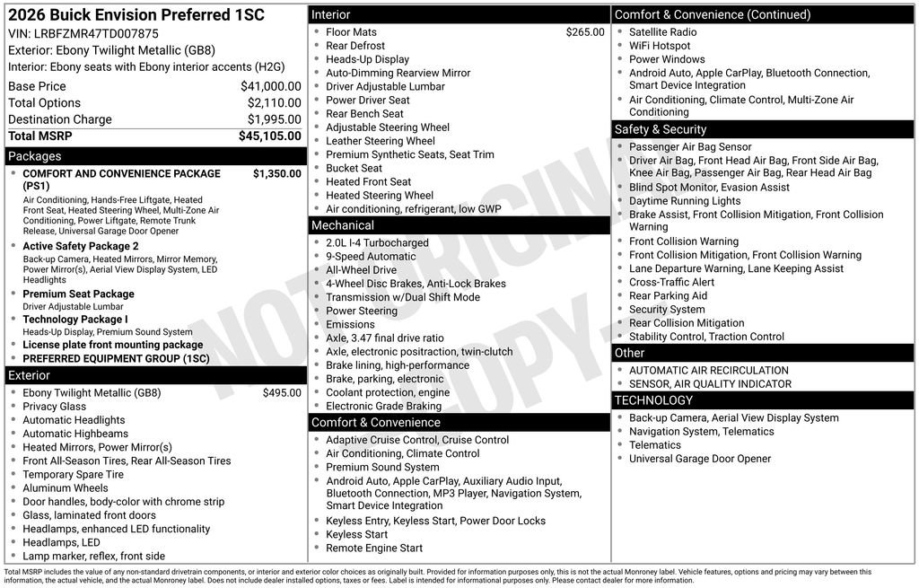 New 2026 Buick Envision Image