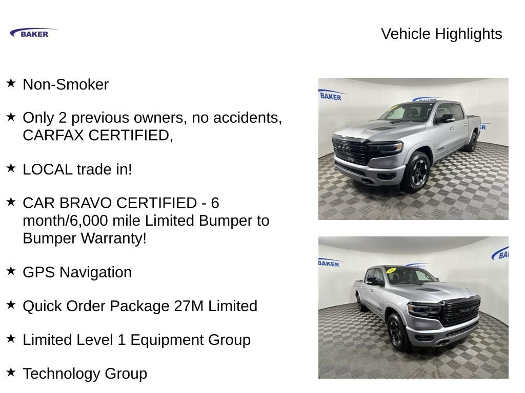 Used 2021 Ram 1500 Limited Crew Cab 4x4 57 Box Truck