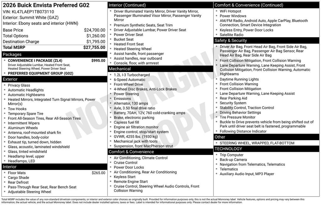 New 2026 Buick Envista Image