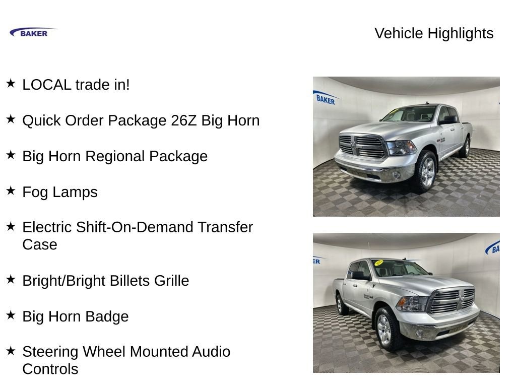 Used 2015 Ram 1500 Big Horn Truck
