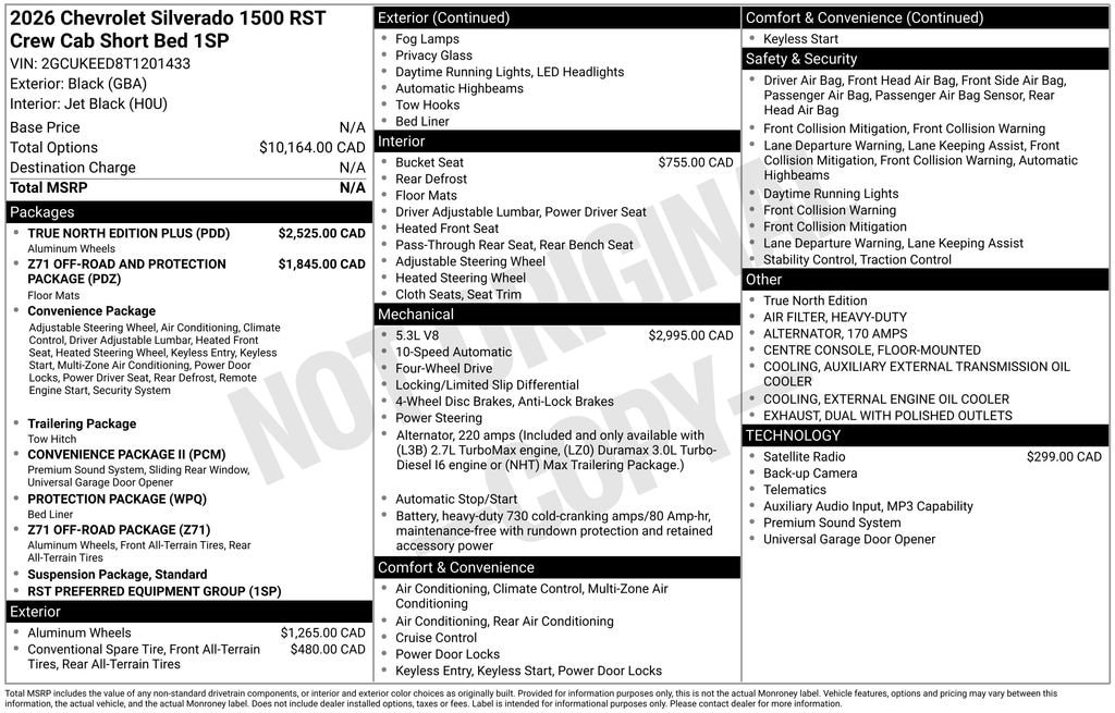 New 2026 Chevrolet Silverado 1500 RST Truck