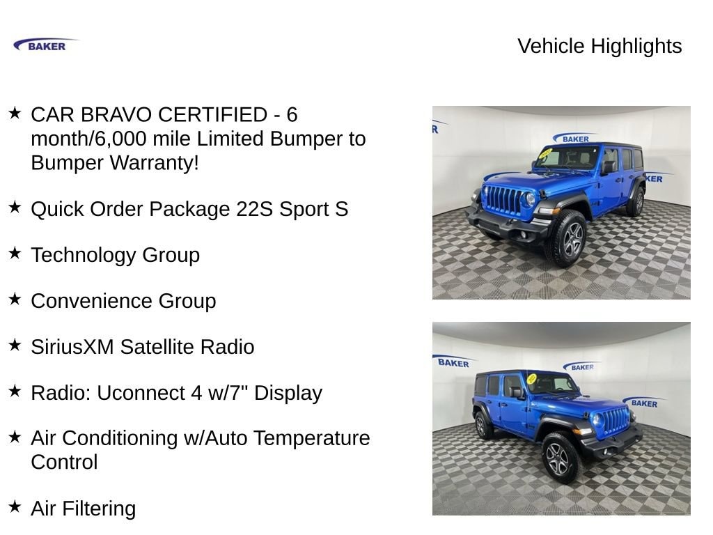 Used 2022 Jeep Wrangler Unlimited Sport S