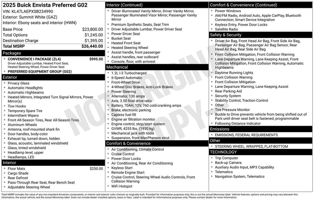 New 2025 Buick Envista Preferred SUV