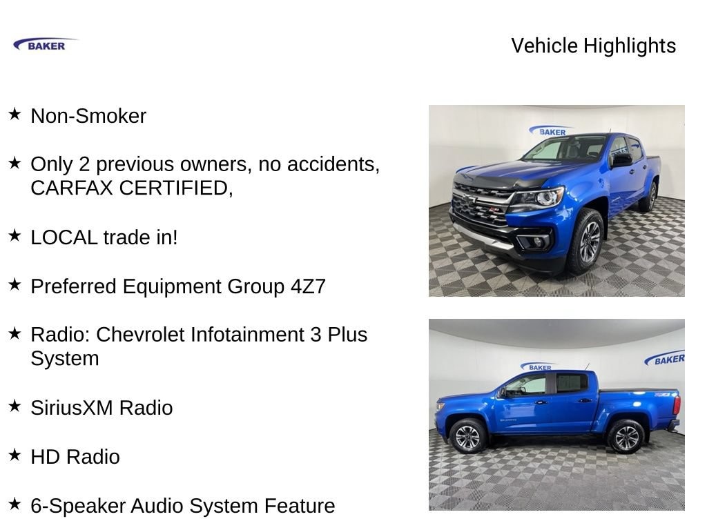 Used 2021 Chevrolet Colorado 4WD Z71 Truck