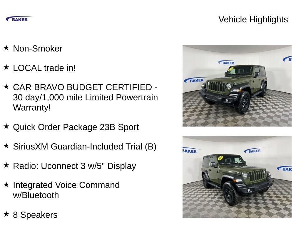 Used 2022 Jeep Wrangler Sport