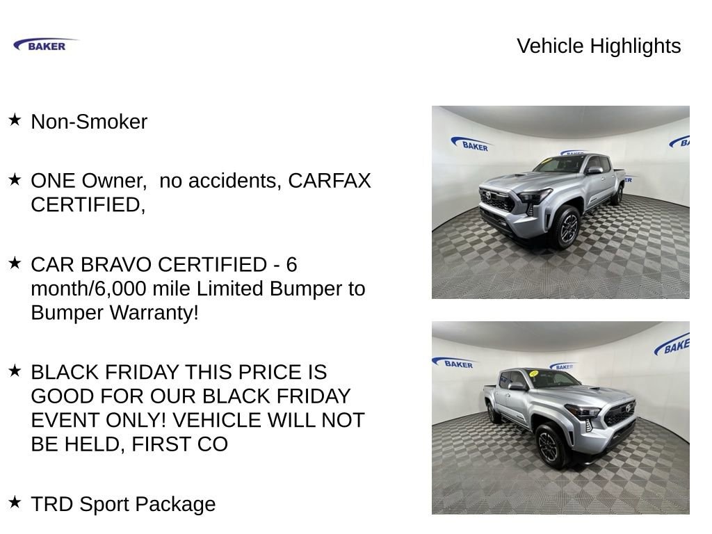 Used 2024 Toyota Tacoma TRD Sport 4WD Truck