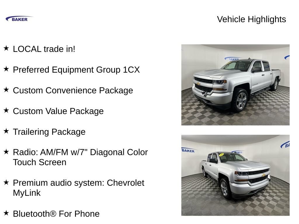 Used 2018 Chevrolet Silverado 1500 Custom Truck