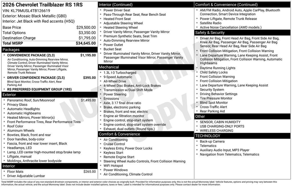 New 2026 Chevrolet Trail Blazer Image