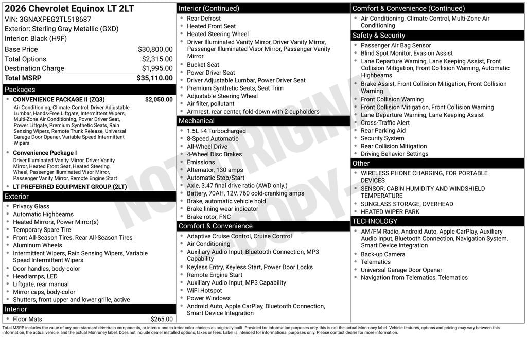 New 2026 Chevrolet Equinox LT SUV