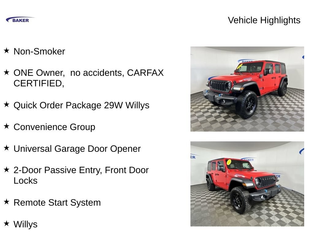 Used 2024 Jeep Wrangler 4xe Willys 4xe SUV