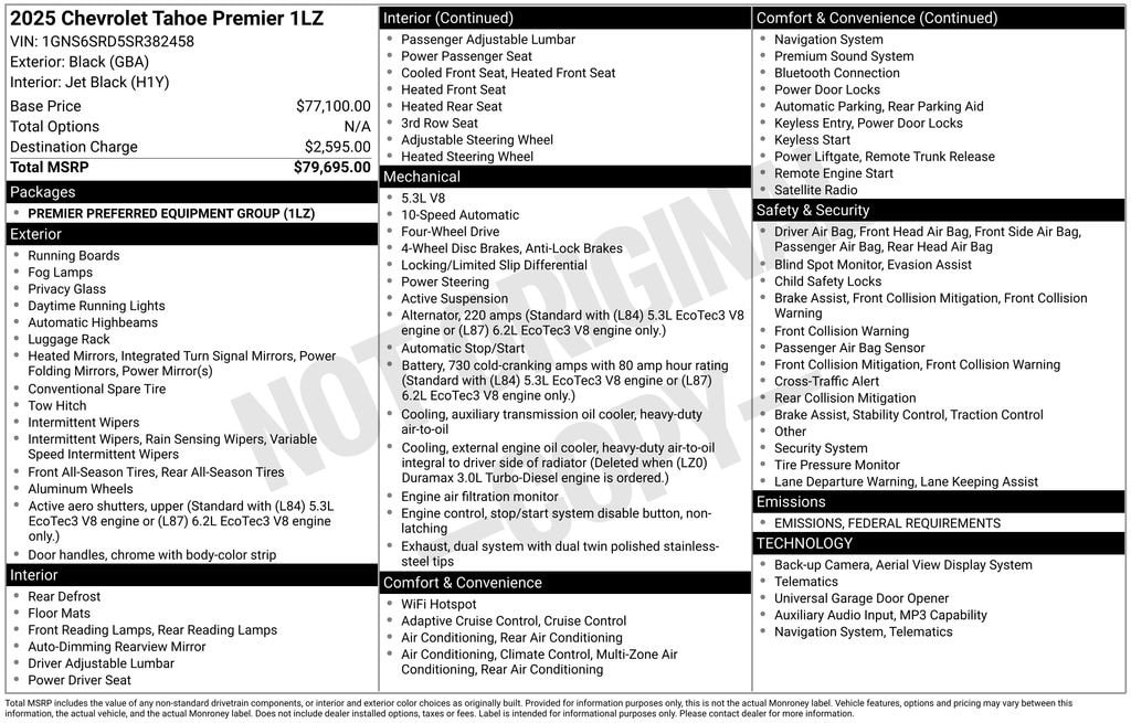 New 2025 Chevrolet Tahoe Premier SUV