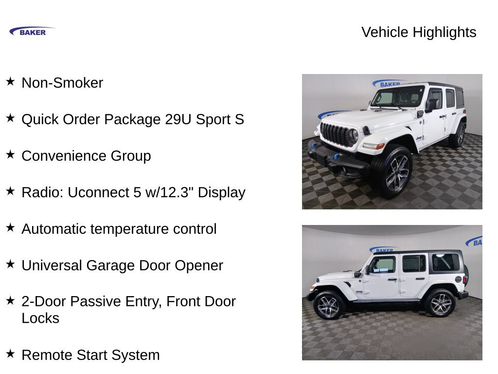 Used 2024 Jeep Wrangler 4xe Sport S 4xe SUV