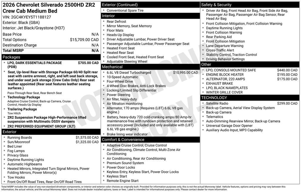 New 2026 Chevrolet Silverado 2500 HD ZR2 Truck