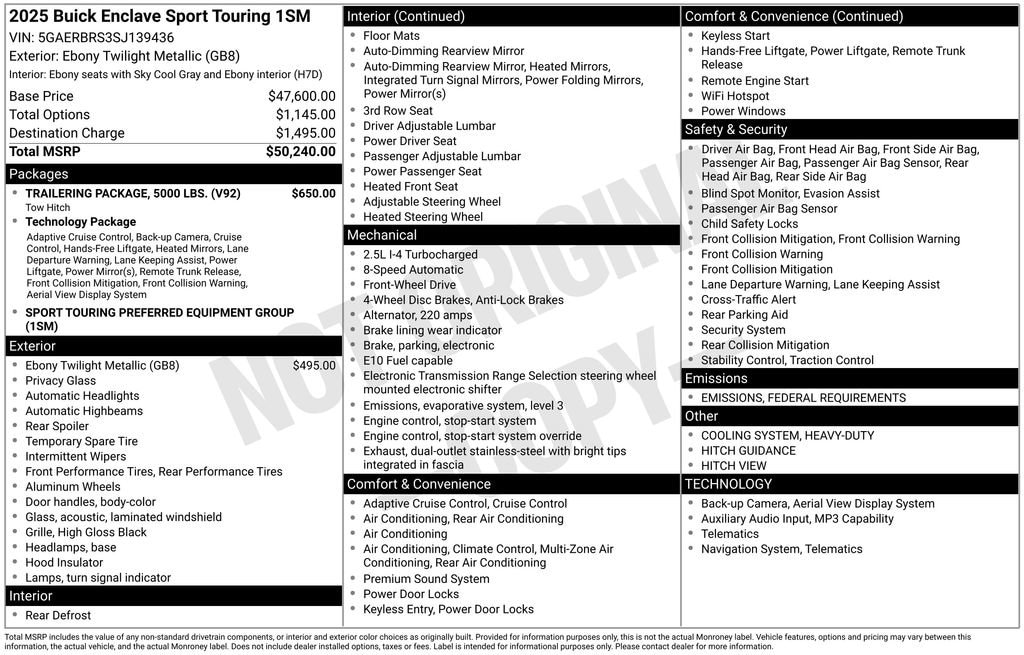 New 2025 Buick Enclave Sport Touring SUV
