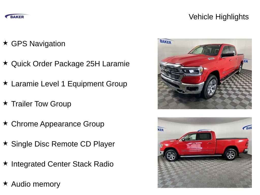 Used 2019 Ram 1500 Laramie Crew Cab 4x4 64 Box Truck