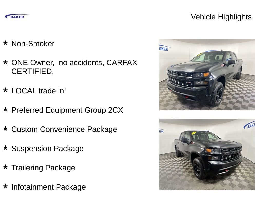 Used 2021 Chevrolet Silverado 1500 Custom Trail Boss Truck