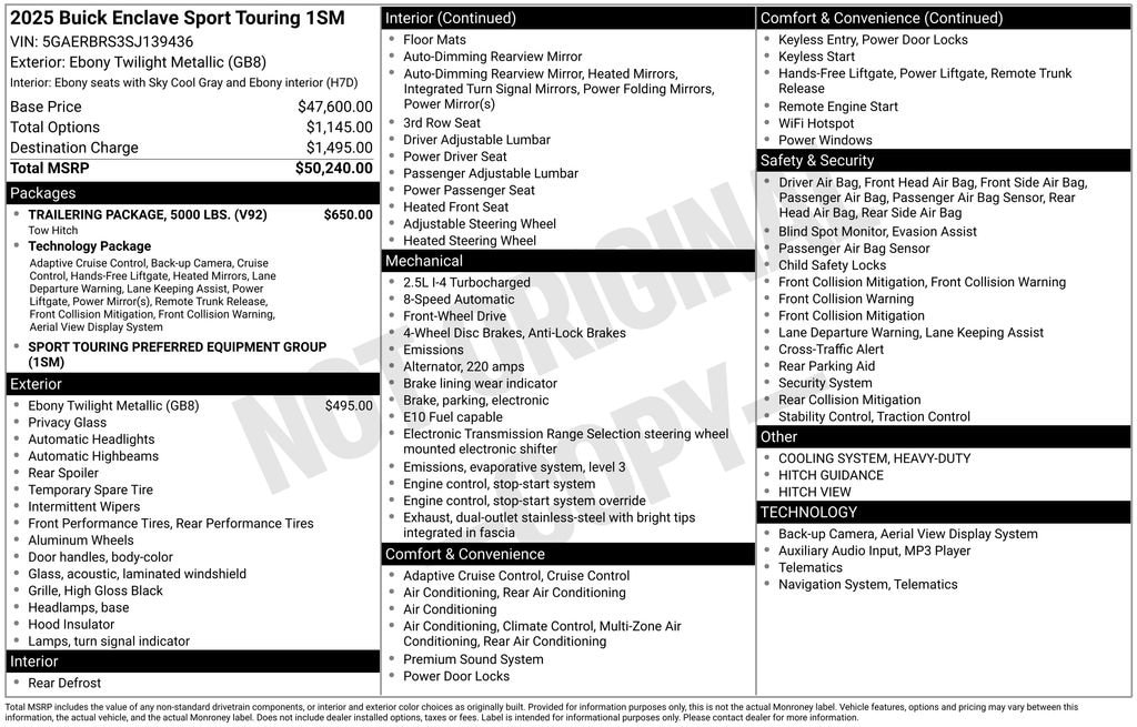 New 2025 Buick Enclave Sport Touring SUV