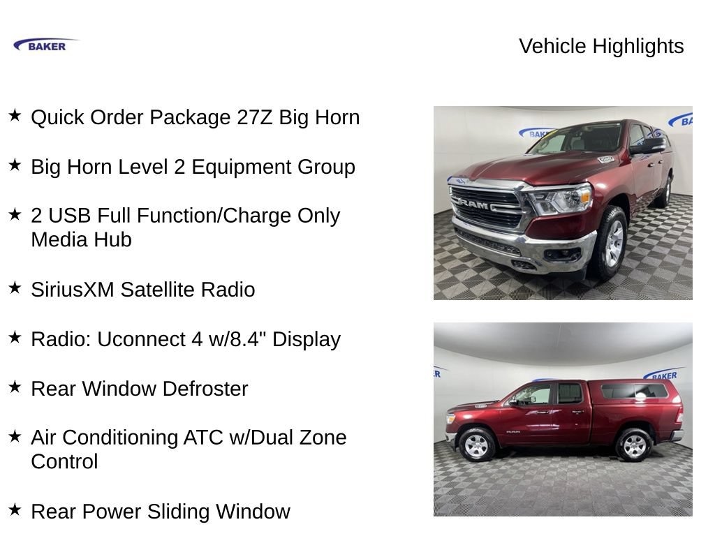Used 2020 Ram 1500 Big Horn Quad Cab 4x4 64 Box Truck