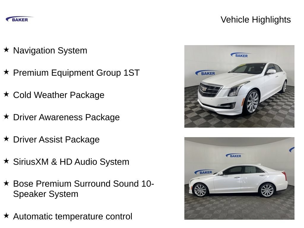 Used 2016 CADILLAC ATS Premium Collection AWD Car