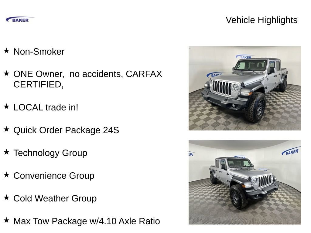 Used 2020 Jeep Gladiator Sport S 4x4 Truck