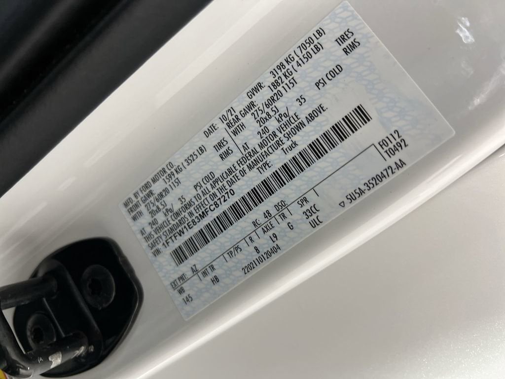Used 2021 Star White Metallic Tri-Coat Ford  image 34