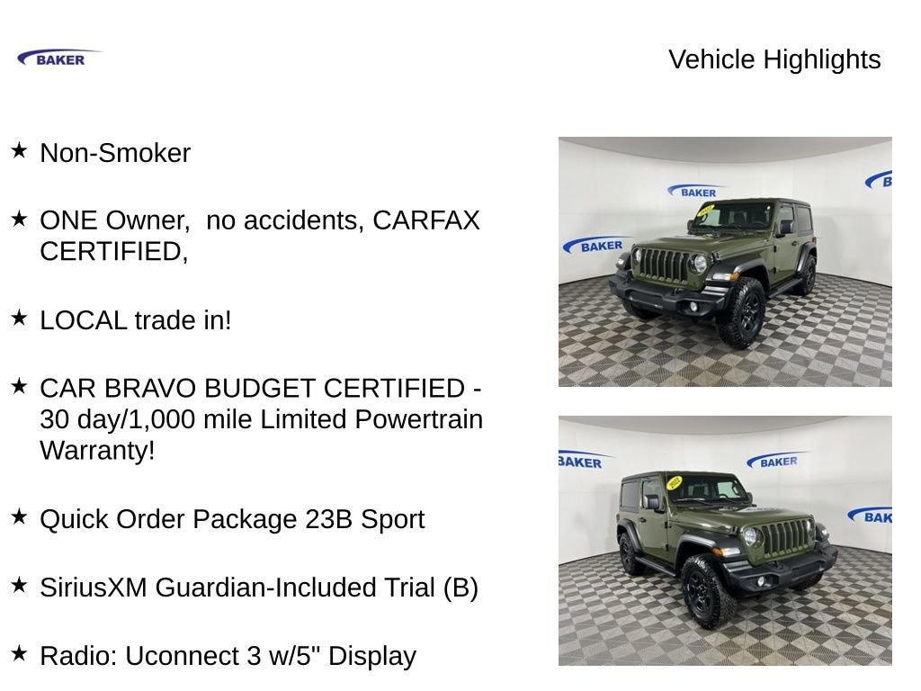 Used 2022 Jeep Wrangler Sport SUV