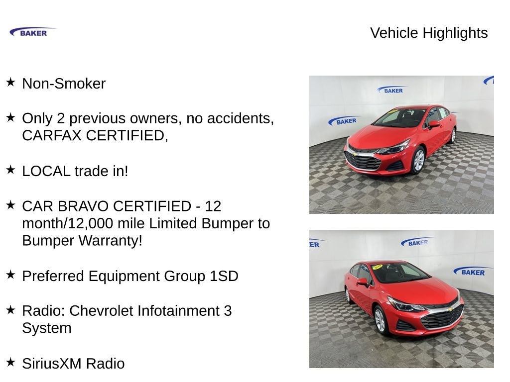 Used 2019 Chevrolet Cruze LT Sedan