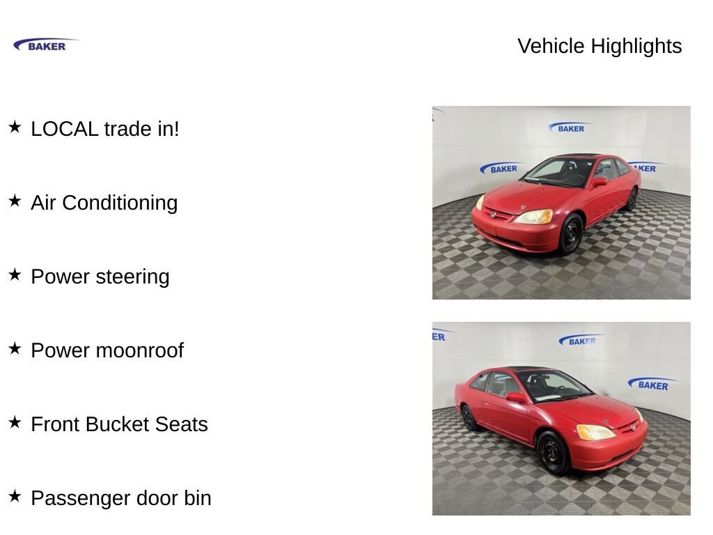 Used 2001 Honda Civic EX Coupe