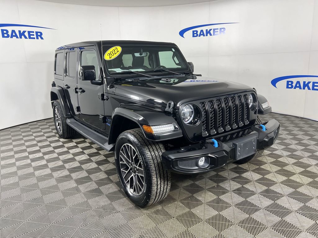 Used 2022 Jeep Wrangler Unlimited High Altitude 4XE with VIN 1C4JJXP65NW209341 for sale in Ithaca, MI