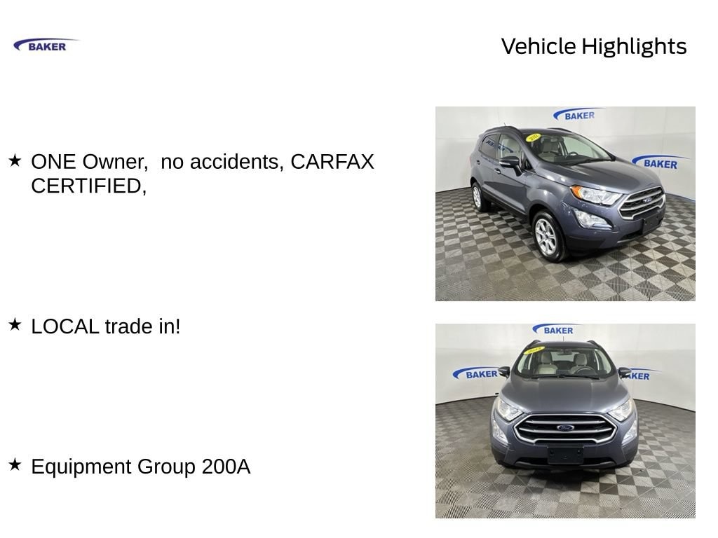 Used 2022 Ford EcoSport SE SUV