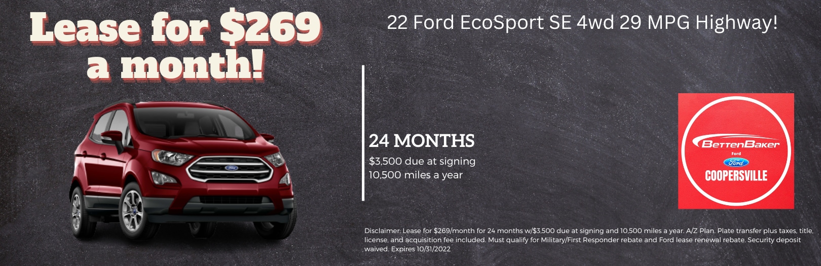 October Lease Specials Betten Baker Ford Coopersville