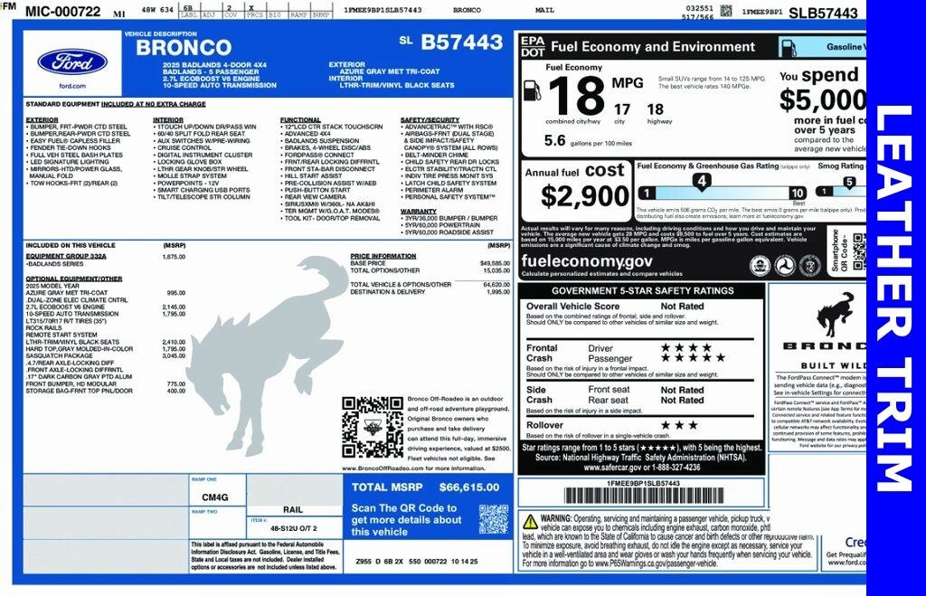 New 2025 Ford Bronco Badlands SUV