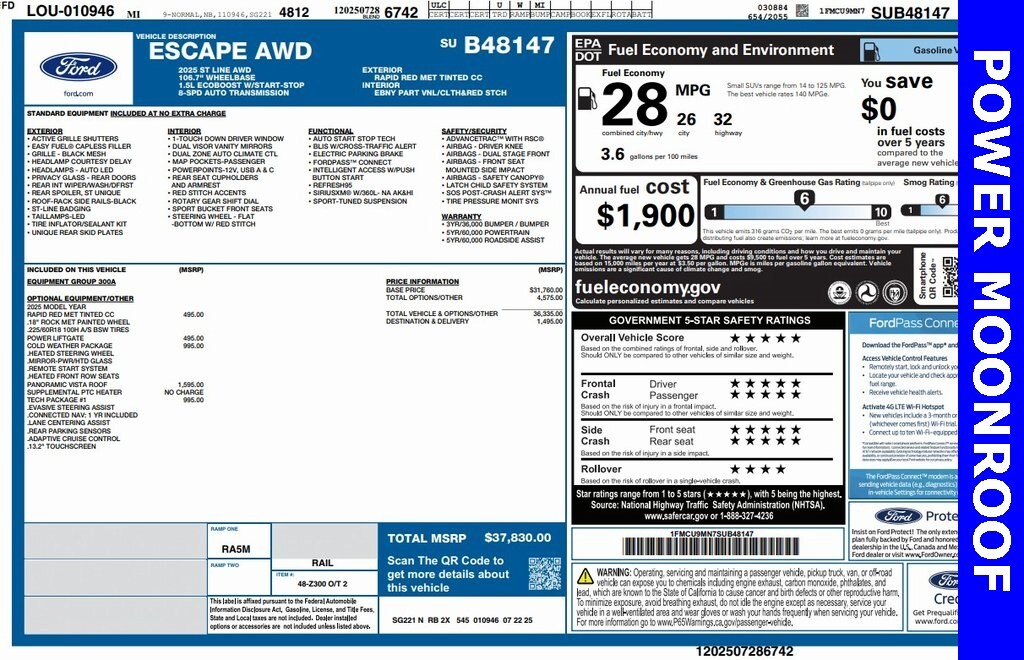 New 2025 Ford Escape ST-Line SUV